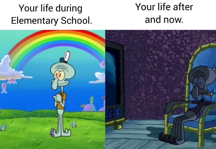 7 Meme SpongeBob tentang Sekolah Dasar, Bikin Nostalgia
