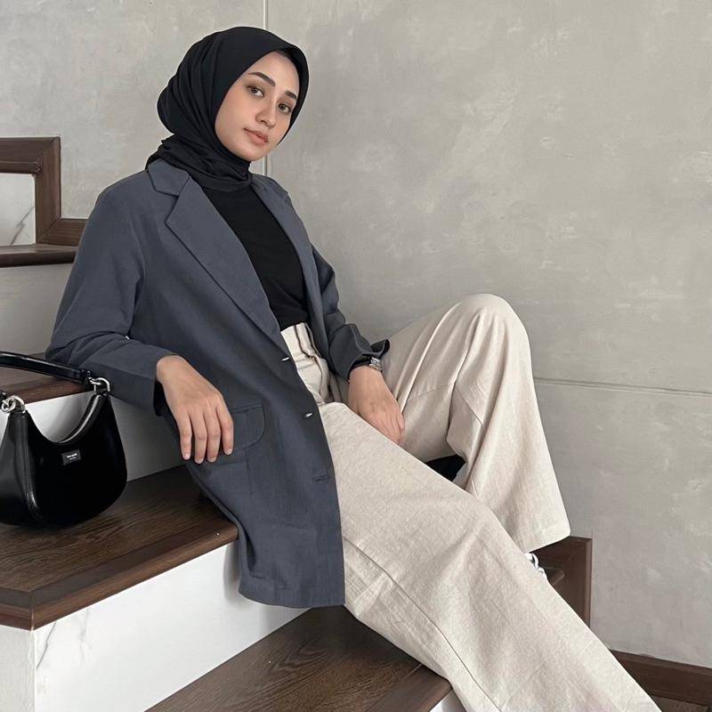 OTASHAWL - Kimi Linen Blazer (shopee.co.id/OTASHAWL.CO)