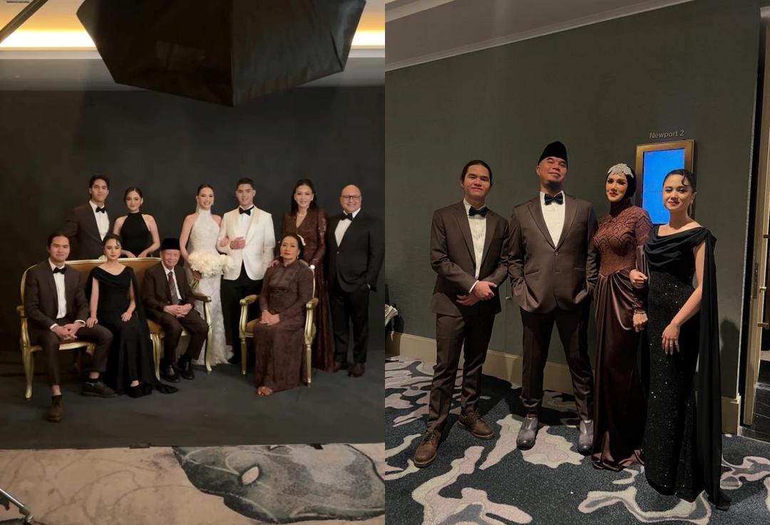 7 Gaya Keluarga di Resepsi Nikah Al Ghazali dan Alyssa Daguise, Kompak!