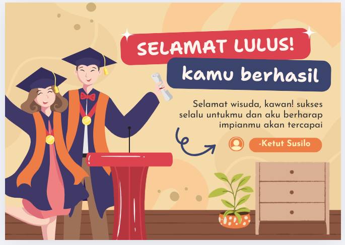 Inspirasi kartu ucapan wisuda (canva.com/Fatdesign)
