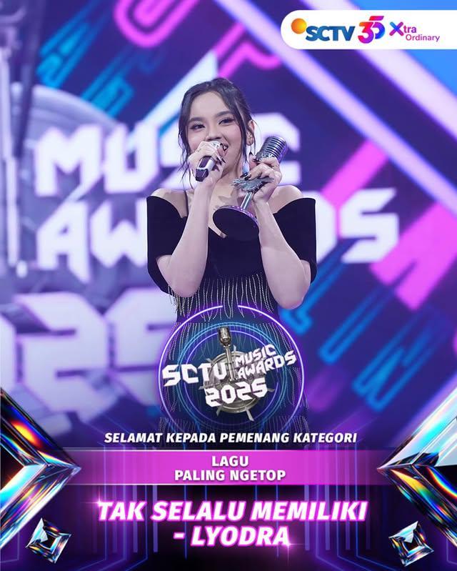 Daftar Lengkap Pemenang SCTV Music Awards 2025, Lyodra Berjaya!