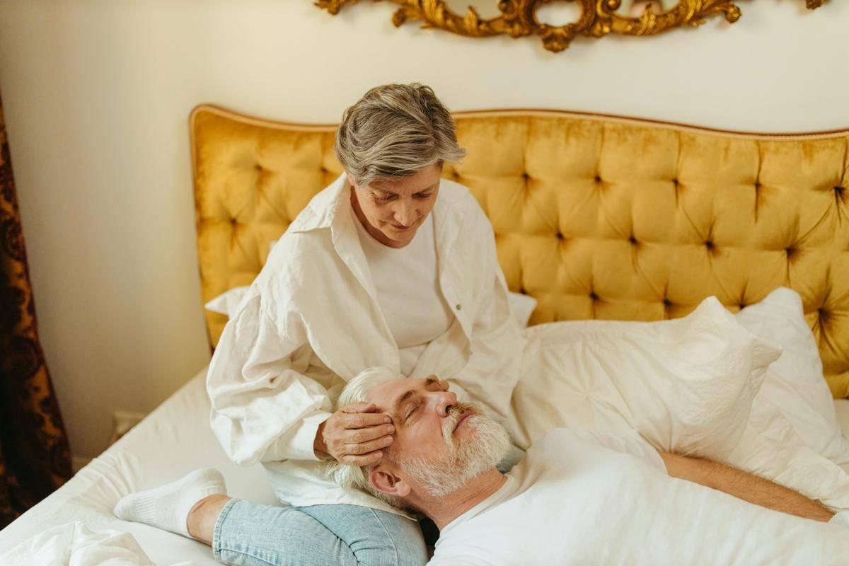 Photo by Yaroslav Shuraev: https://www.pexels.com/photo/adult-woman-massaging-the-man-s-head-8088602/