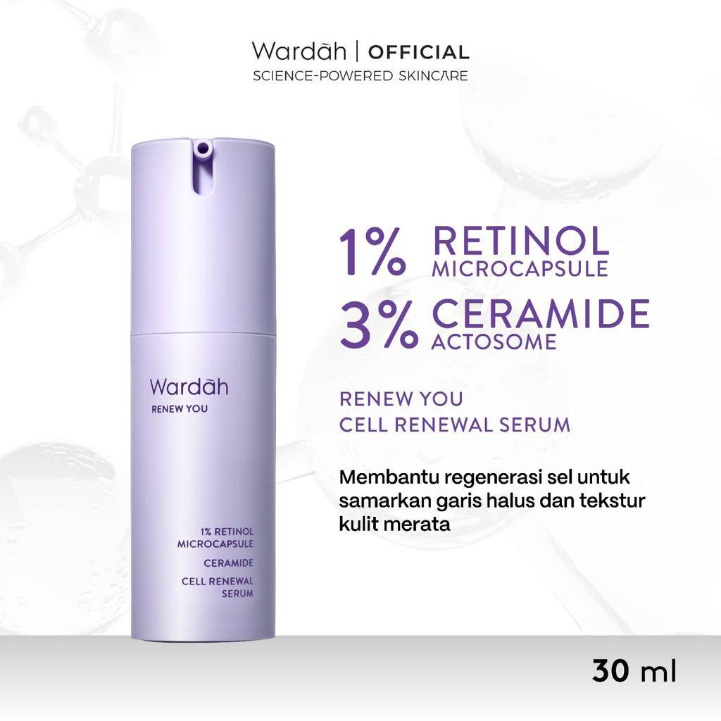 Wardah Renew You 1% Reinol Microcapsule Ceramide Brightening Cell Renewal Serum (shopee.co.id/Wardah Official Shop)