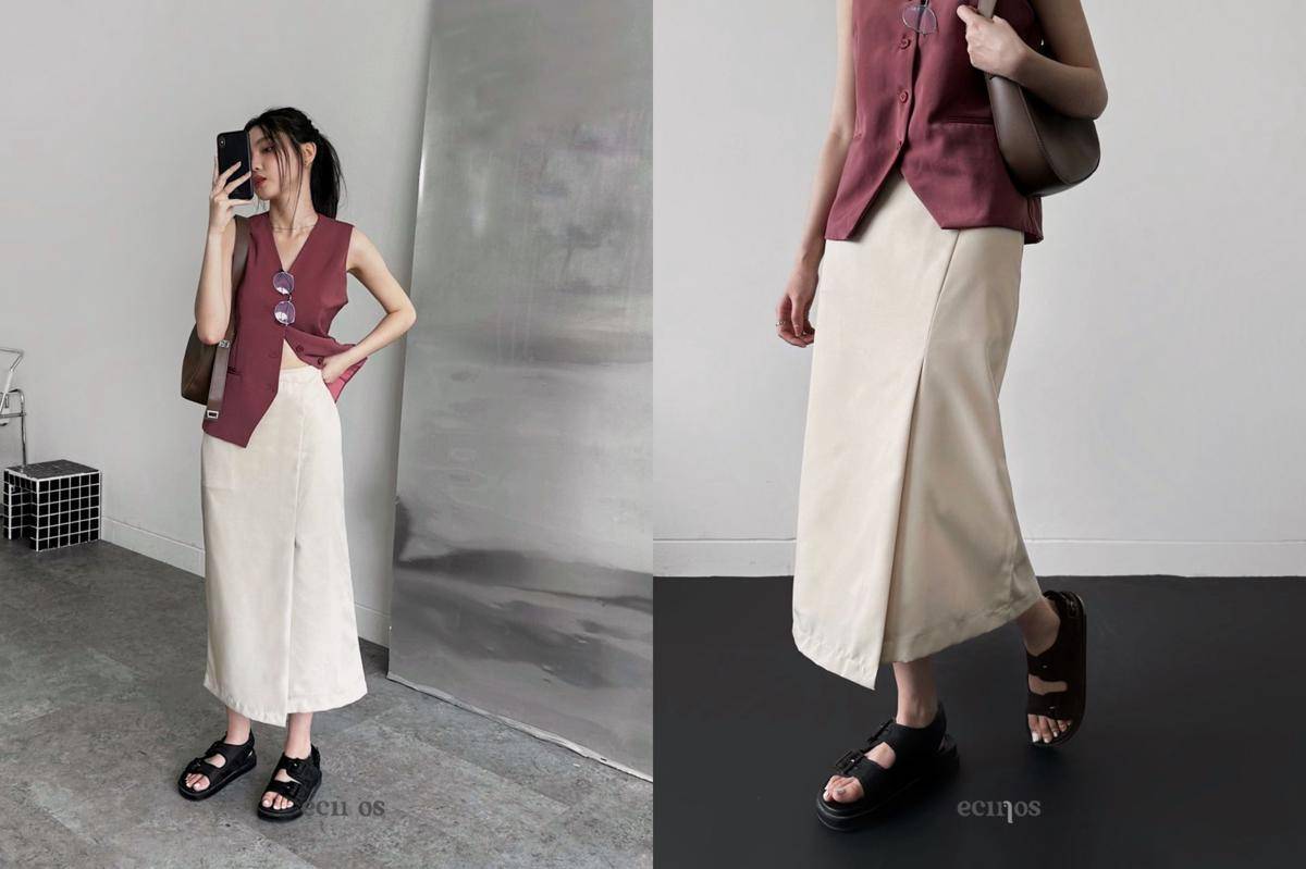 ECINOS - Lunar Slit Skirt (shopee.co.id/ecinos)