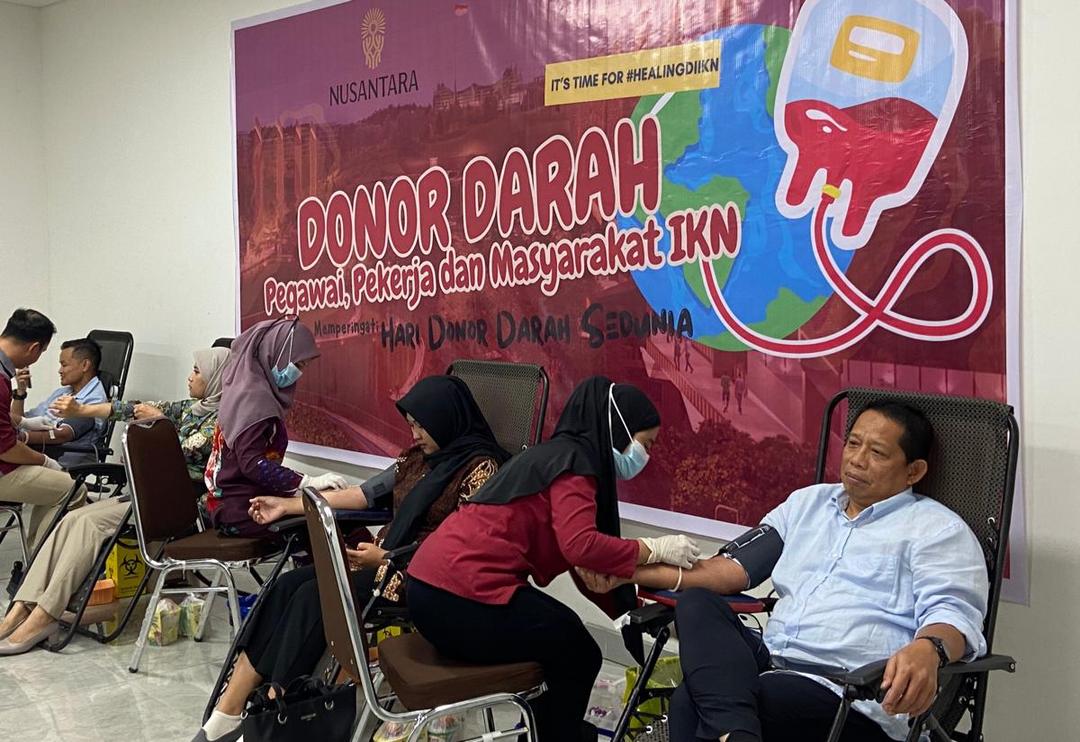 Deputi Alimuddin bersama pekerja dan pegawai OIKN lakukan donor darah (IDN Times/Ervan )