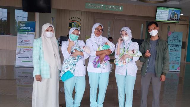 Langka! Ibu di Sukabumi Lahirkan Bayi Kembar Tiga