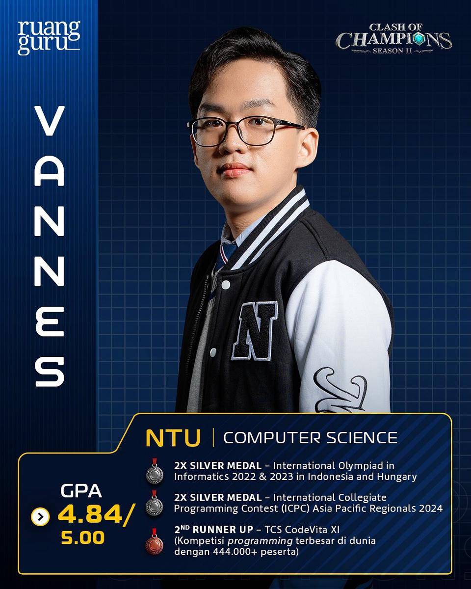 profil biodata tim luar negeri CoC 2 (instagram.com/ruangguru_)