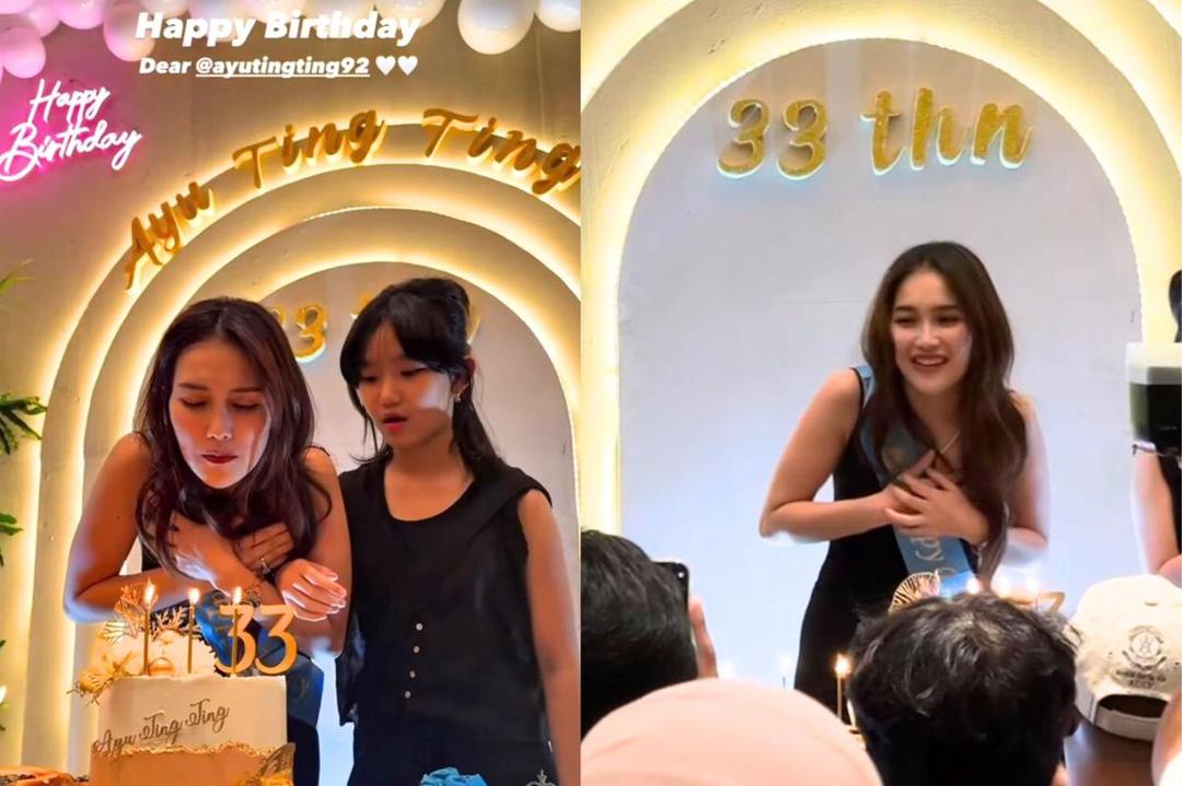 7 Potret Ulang Tahun Ayu Ting Ting Ke-33, Tiup Lilin Bareng Anak
