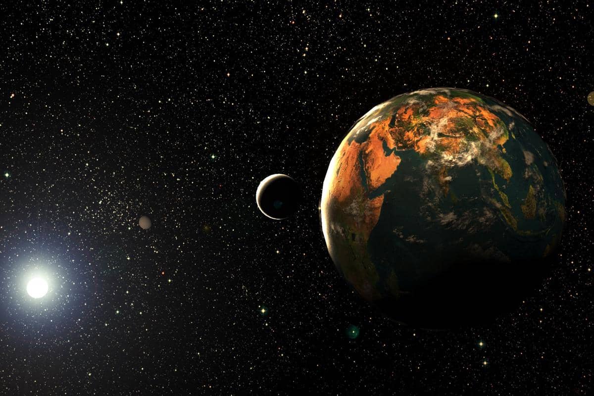 Ilustrasi planet Bumi dan bulan (pixabay.com/fernando zhiminaicela)