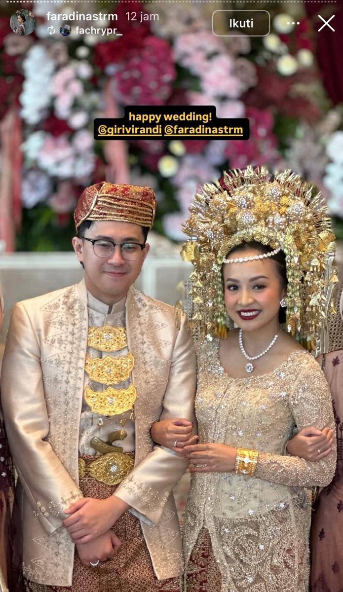 pernikahan Giri The Lantis dan Faradina Munandar