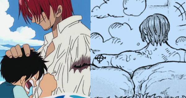 Shanks sebelum dan sesudah kehilangan lengannya - One Piece