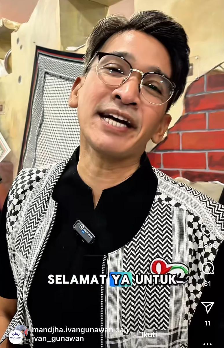 potret seleb di instalasi fashion Ivan Gunawan untuk Palestina