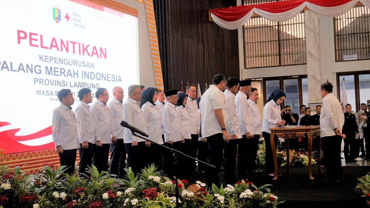 Pelantikkan Kepengurusan Palang Marah Indonesia (PMI) Lampung (Dok/Humas Itera)
