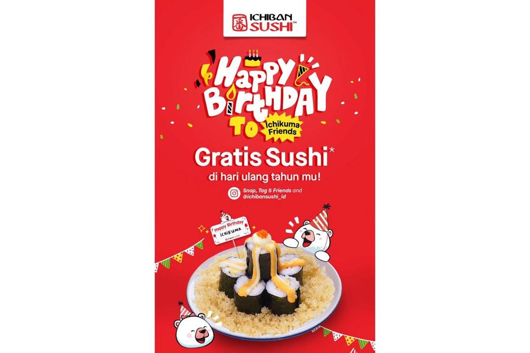 Promo birthday treat Ichiban Sushi