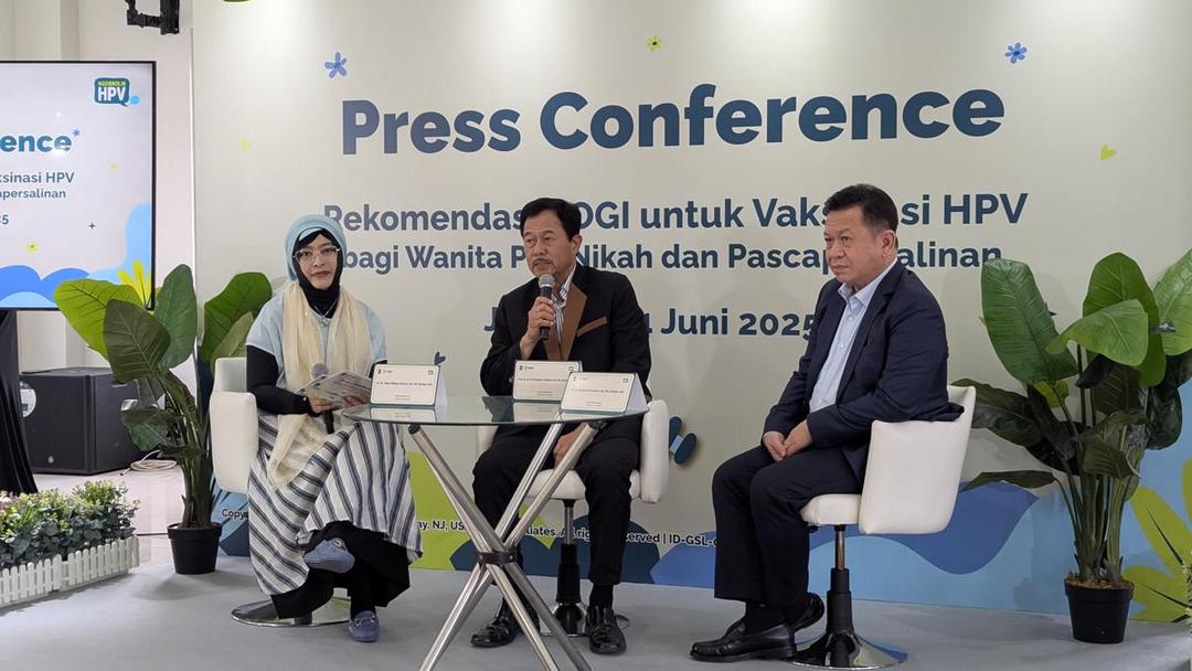 Acara "Rekomendasi POGI untuk Vaksin HPV bagi Perempuan Pranikah dan Pascamelahirkan", Jakarta, Selasa (24/06/2025). (IDN Times/Misrohatun)