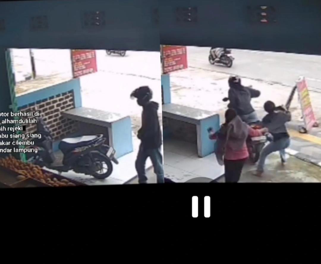 Tertangkap CCTV! Remaja Putri di Bandar Lampung Gagalkan Pencurian Motor