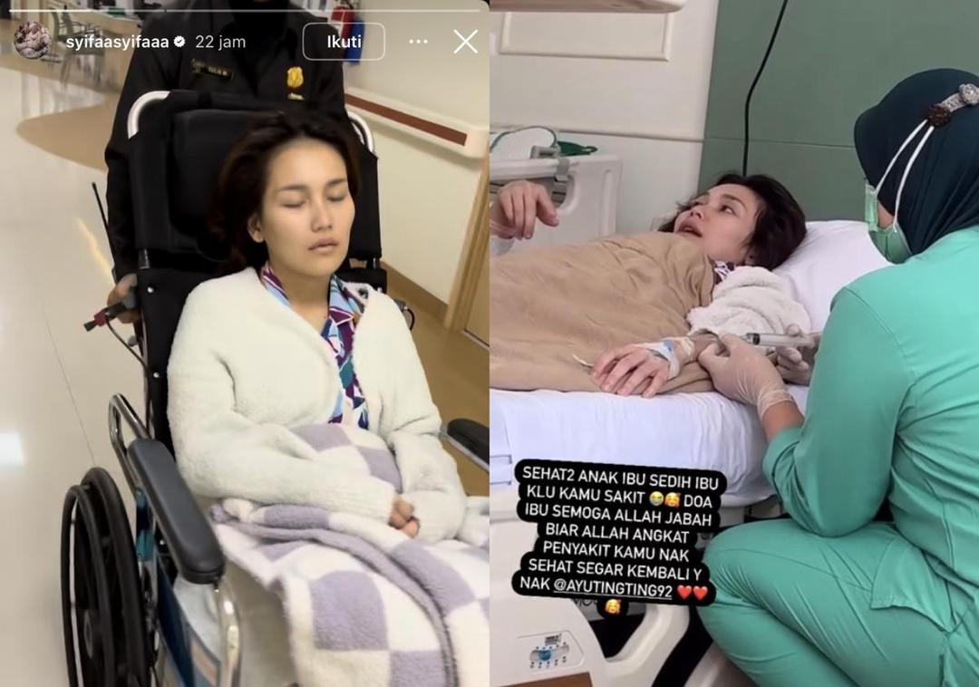 potret Ayu Ting Ting dilarikan ke rumah sakit