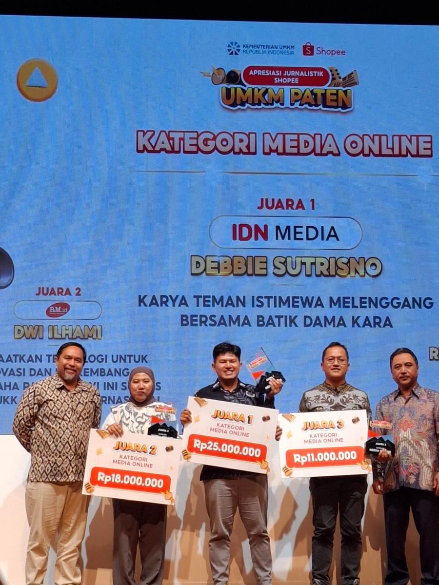 Jurnalis IDN Times Raih Juara Pertama Apresiasi Jurnalistik Shopee 'UMKM Paten'