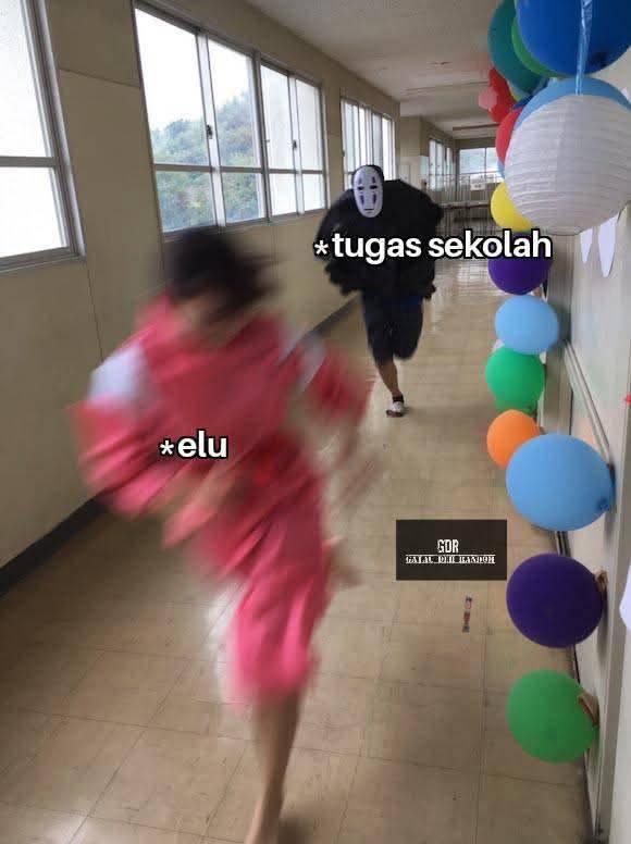 Meme kabur dari kenyataan (facebook.com/Gatau deh random)