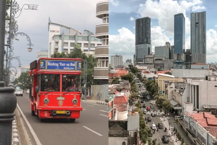 Potret Kota Bandung (unsplash.com/mochamadtaufiq23) | Potret Kota Surabaya (unsplash.com/andreasbayueka)