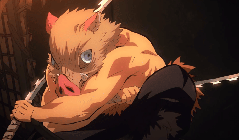 Karakter Inosuke Hashibira dari anime Demon Slayer (2019) (dok. ufotable)