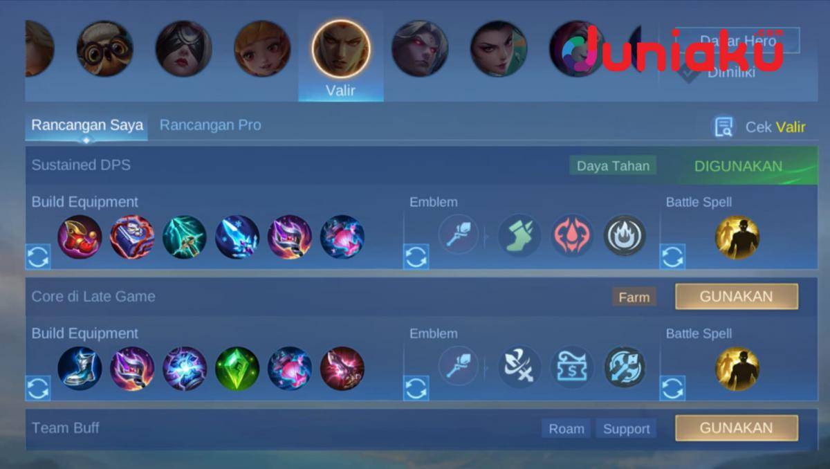 Build Valir Mobile Legends 2025