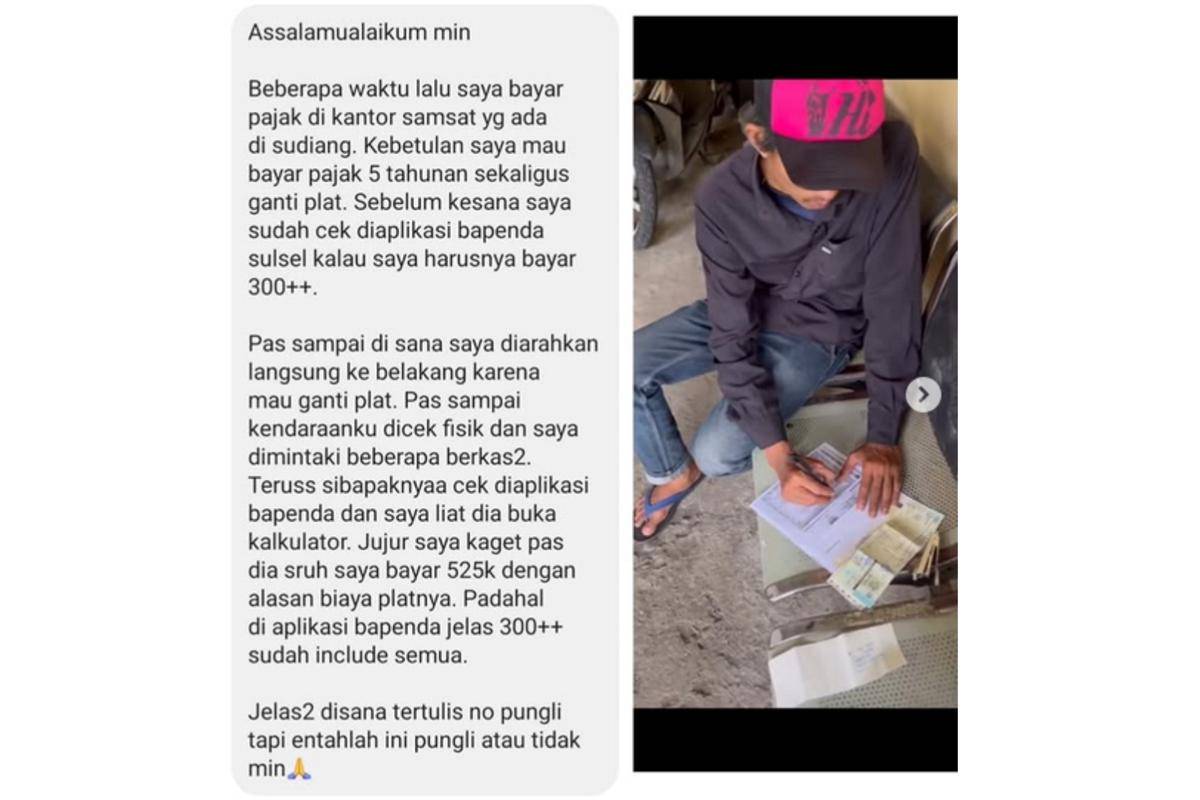 Viral Warga Makassar Kena Pungli saat Urus Pajak Kendaraan, Calo?