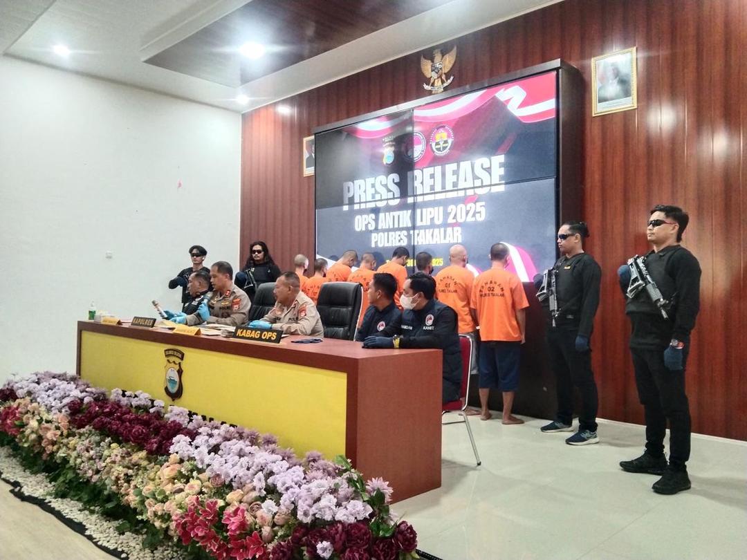 Polisi menangkap sembilan orang pemuda di Kabupaten Takalar karena mengonsumsi sabu-sabu, Senin (30/6/2025)/Istimewa