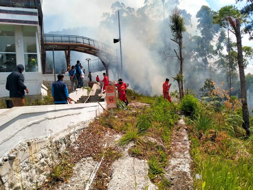 Proses pemadaman api di kawasan Hutan Tele, Kabupaten Samosir. (Dok: Dinas LHK Sumut)