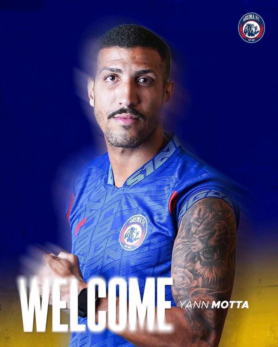 𝐖𝐞𝐥𝐜𝐨𝐦𝐞 𝐓𝐡𝐞 𝐋𝐢𝐨𝐧 𝐅𝐫𝐨𝐦 𝐁𝐫𝐚𝐳𝐢𝐥🦁🇧🇷Arema FC resmi meng...t Datang @y_mottaoficial04 ✊✅#AremaFC #Aremania #SalamSatuJiwa #AremalSinergi #welcomewelcome.jpg