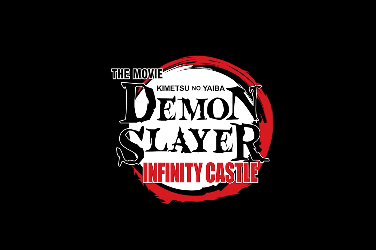 Logo resmi film Kimetsu no Yaiba: Infinity Castle seperti yang terlihat dalam trailer