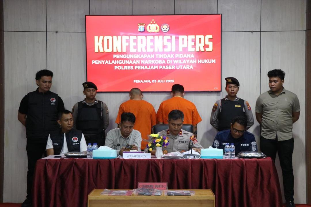 Jumpa pers Polres PPU terkait penangkapan sabu-sabu (IDN Times/Ervan)