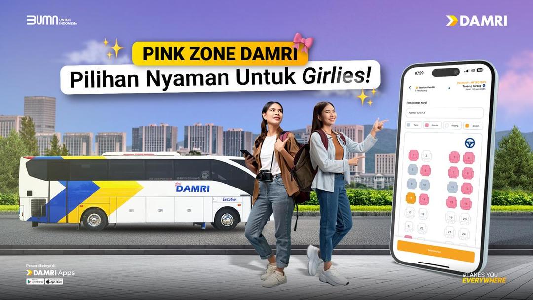 Potret layanan PINK ZONE di bus DAMRI (damri.co.id)