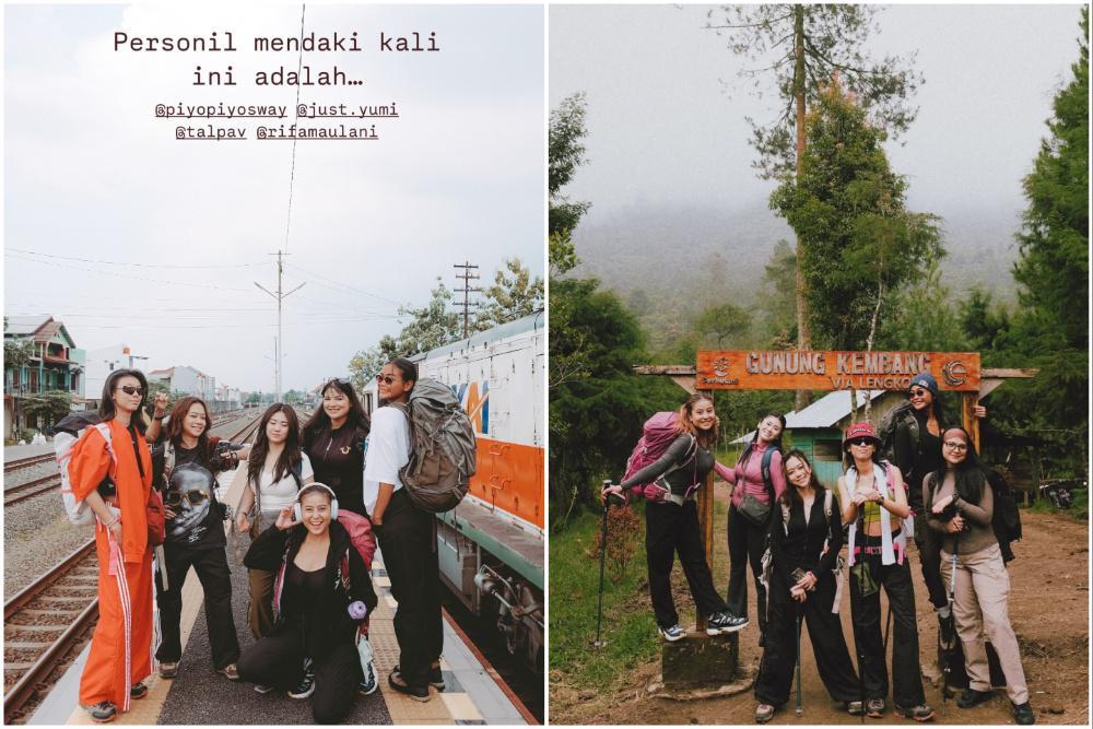 9 Potret Karin Novilda dan Sahabat Mendaki Gunung Kembang, Seru!
