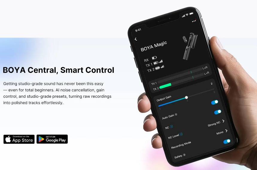 potret aplikasi BOYA Central