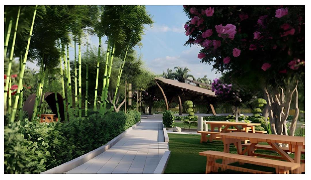 Illustrasi Desain Taman Tematik Bambu Institut Teknologi Sumatra (Itera)