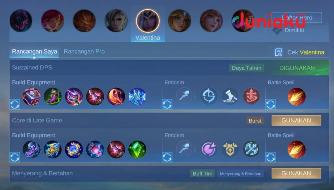 Build Valentina (Dok. Moonton/Mobile Legends)