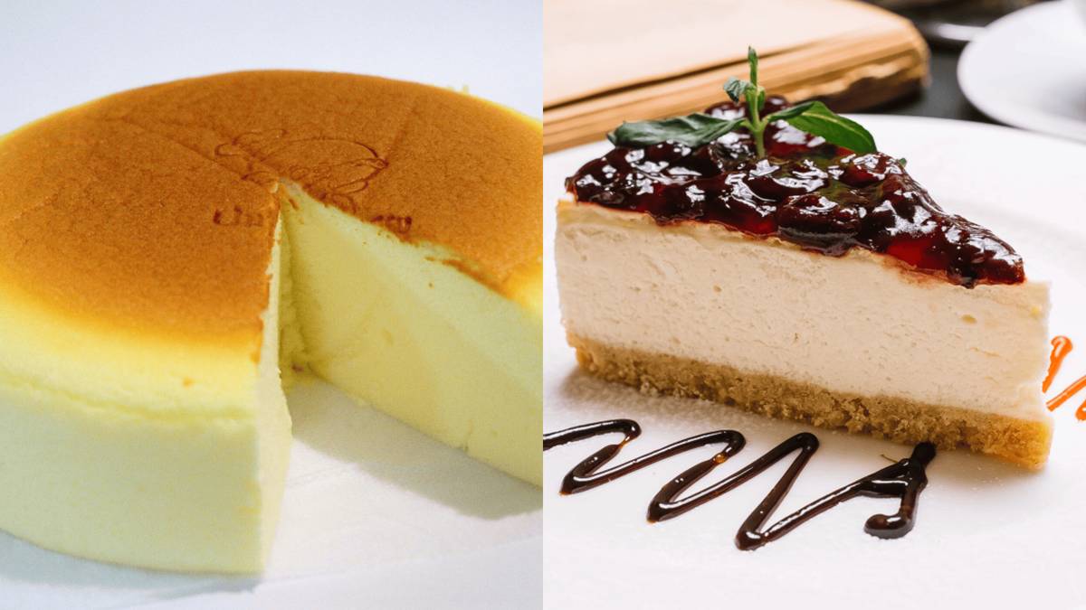 ilustrasi cheesecake Jepang dan New York (commons.wikimedia.org/Ahao823 I freepik.com/stockking)