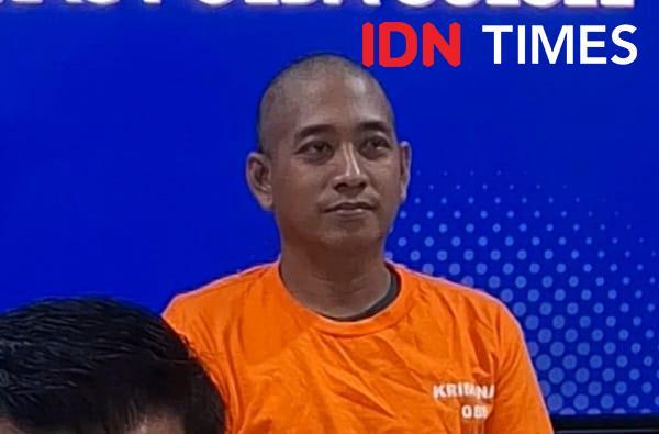 Pria berinisial N (42), pelaku penembakan staf desa di Gowa. IDN Times/Darsil Yahya