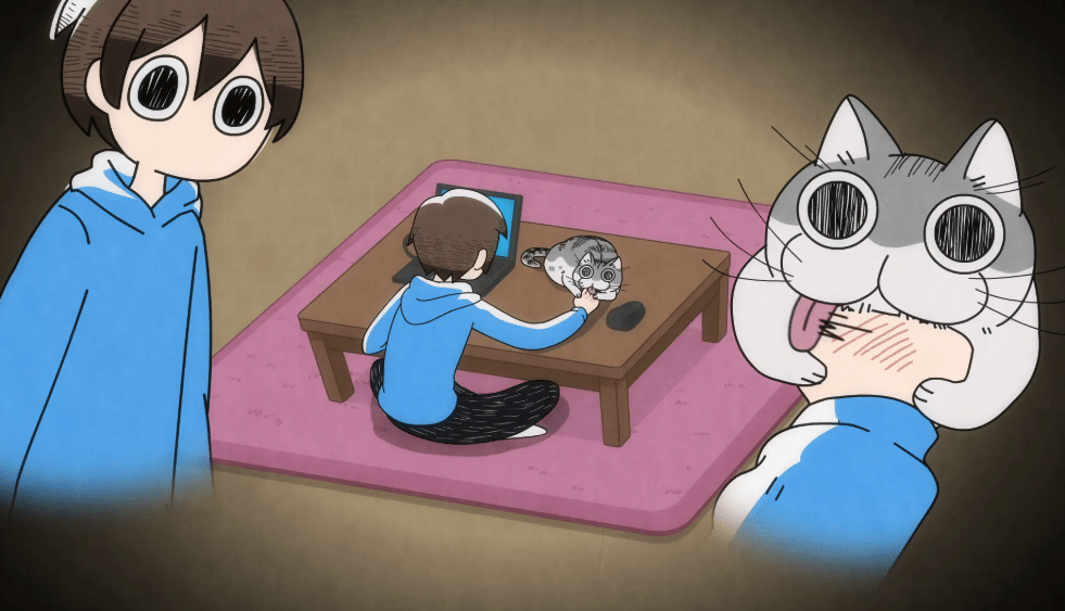 cuplikan dari anime Nights with a Cat (2022)