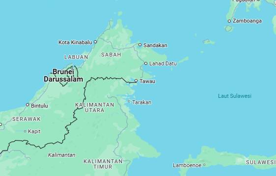 ilustrasi wilayah Ambalat antara Indonesia dan Malaysia (dok. Google Maps)