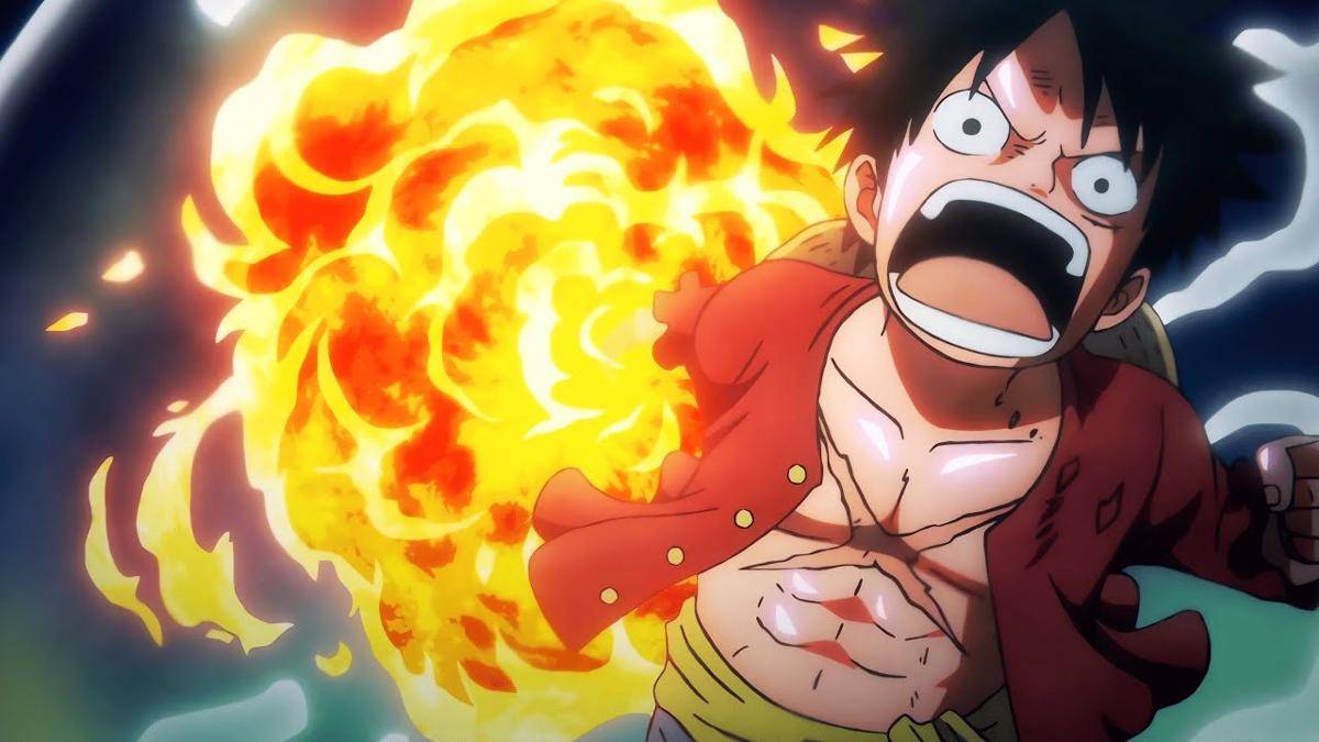 Luffy menggunakan Gomu Gomu no Red Hawk (dok. Toei Animation/One Piece)