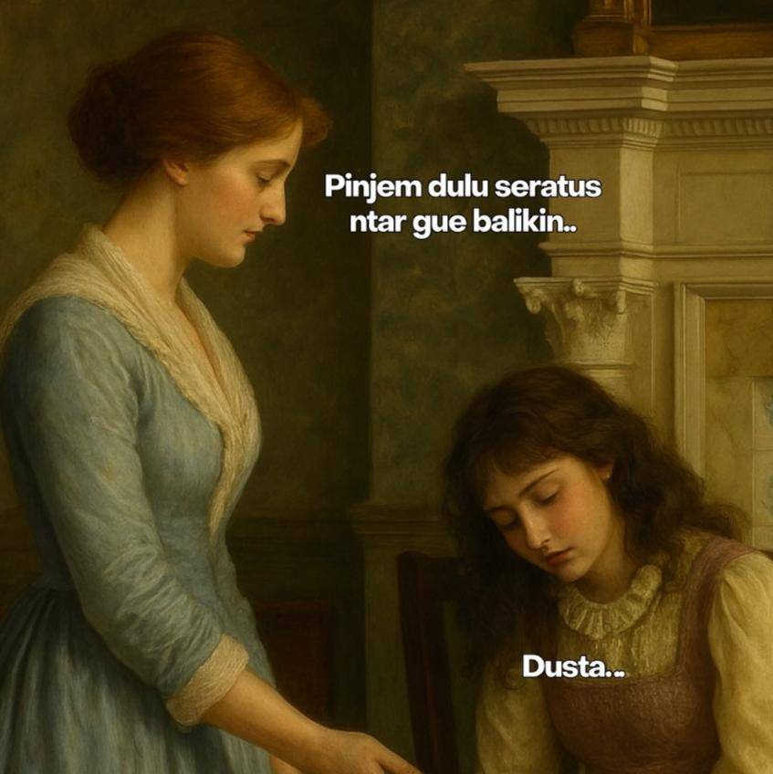 Meme lukisan tentang uang (instagram.com/pandemictalks)