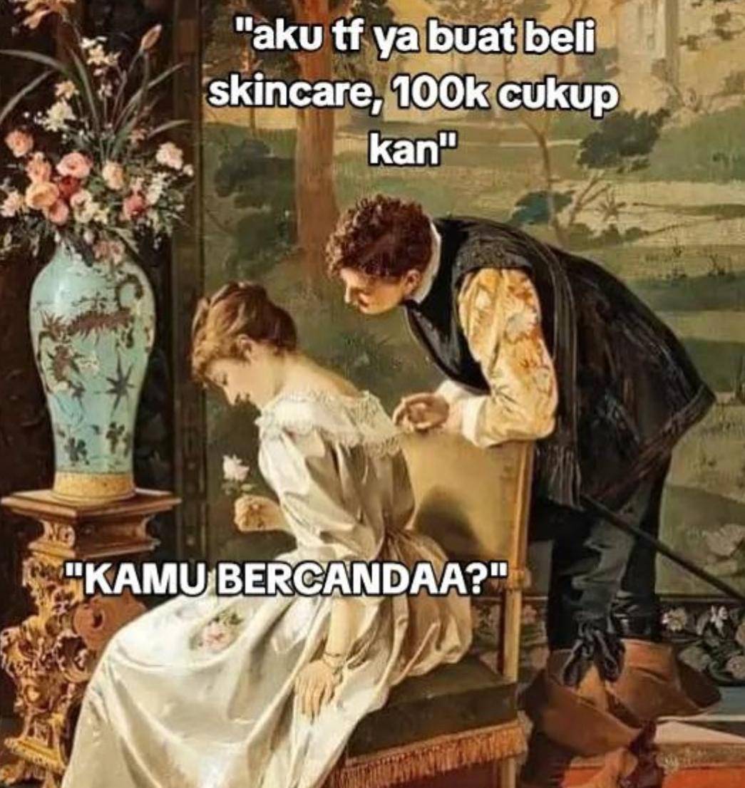 Meme lukisan tentang uang (instagram.com/_xxkarya_)