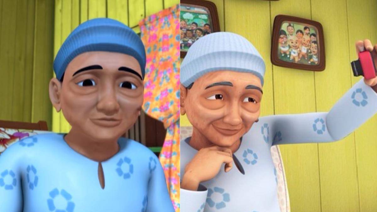 perbandingan karakter Opah di season awal vs season terkini (dok. Les' Copaque Production/Upin & Ipin)