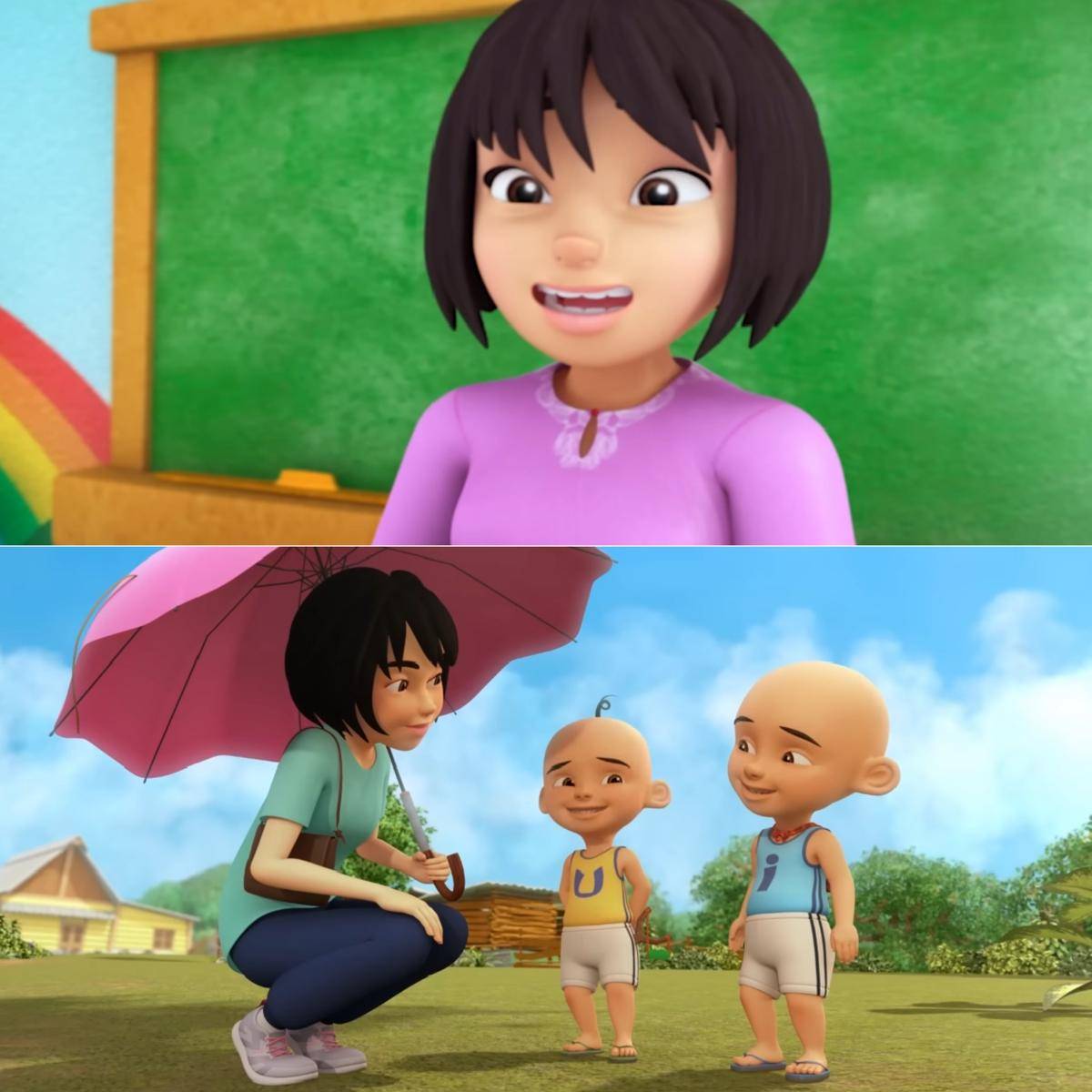 Cikgu Melati kini muncul di luar lingkungan sekolah (youtube.com/Les' Copaque Production)