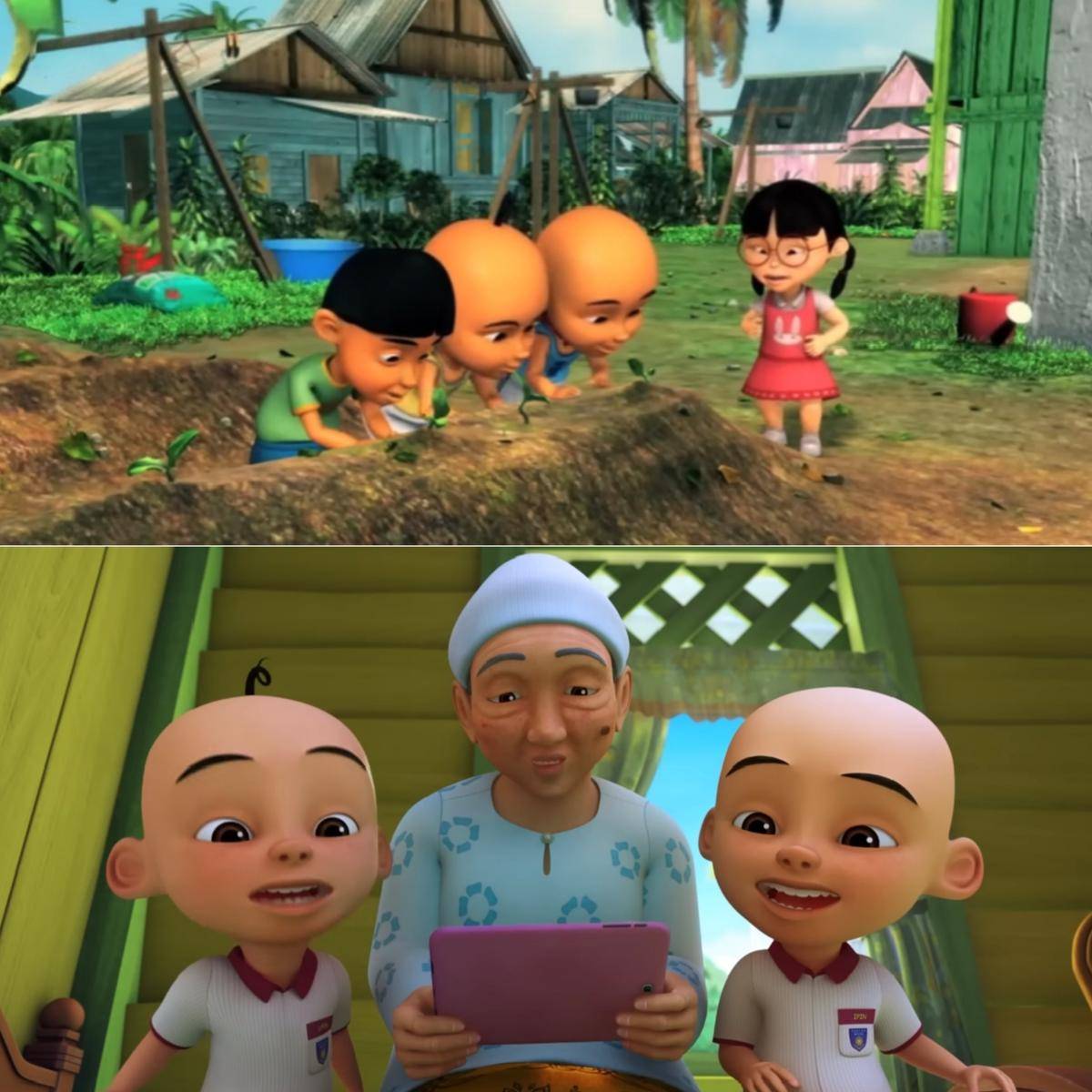 perbandingan Upin & Ipin di season awal vs season terkini (youtube.com/Les' Copaque Production)