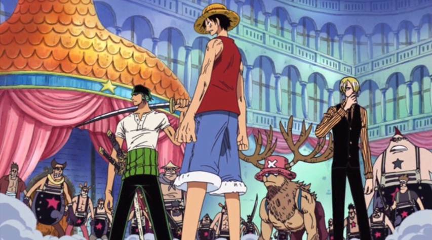 Luffy, Sanji, dan Zoro (dok. Toei Animation/One Piece)