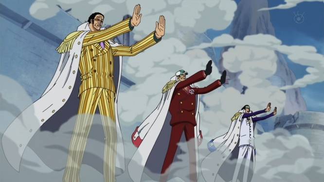 Kizaru, Aokiji, dan Akainu (dok. Toei Animation/ One Piece)