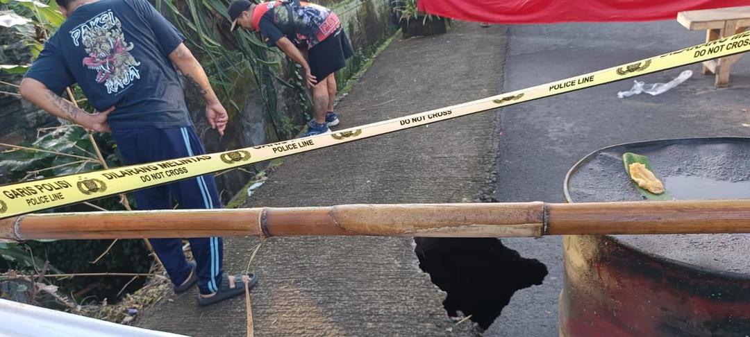 Jalan Raya di Tabanan Kembali Berlubang, Kali Ini Desa Tista